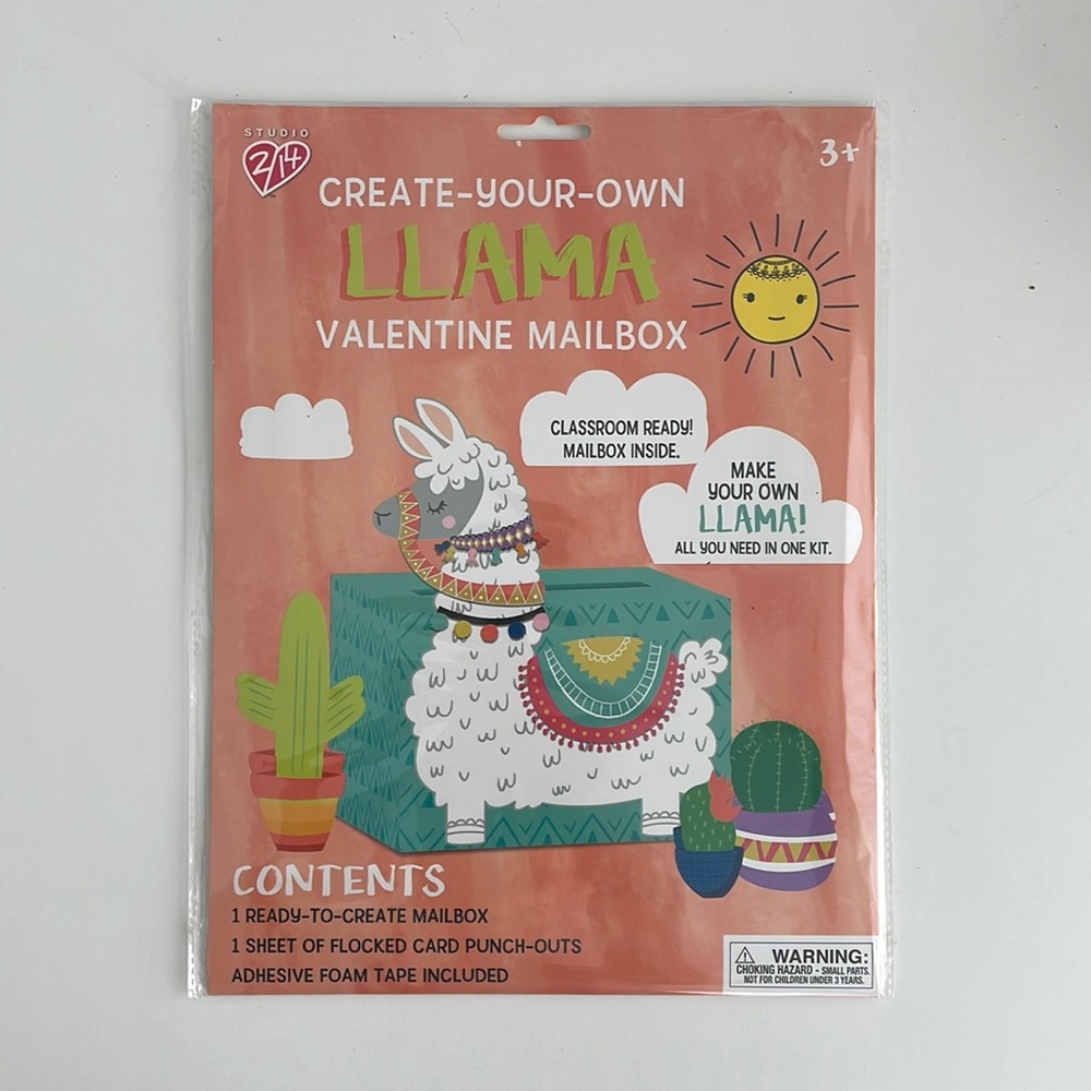 Valentine’s Day Box - Create Your Own Llama - Valentine Classroom DIY Kid Craft